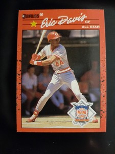 1990 Donruss Eric Davis #695 RARE Dbl Error Card No Dot After Inc No Stats