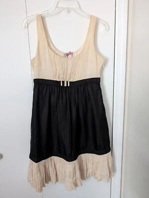 Vestido Real Teatro ANTHROPOLOGIE YOANA BARASCHI Seda Negro y Crema Talla 4 Foto 1 de 4