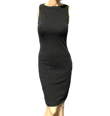 Vestido para mujer Michael Stars talla 2 cuello barco gris carbón funda sin mangas tejido Foto 1 de 4