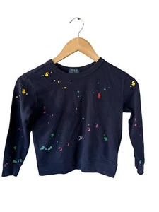Polo Ralph Lauren Navy Paint Splatter Print Sweatshirt Unisex Kids Size 6 - Picture 1 of 4
