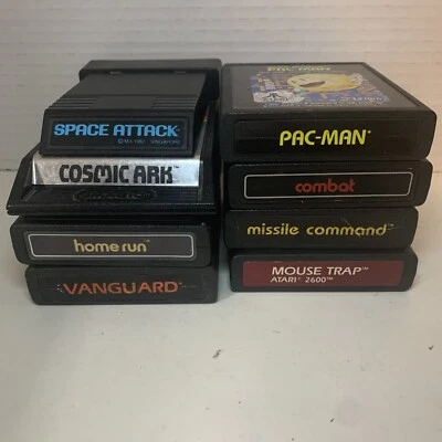 ATARI 2600 Lot Of 8 Video Game Cartridges - PAC-Man, Missile Command - Untested - Image 1 of 4