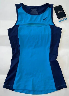 ASICS Womens XS Blue Tank Top Running Tennis Exercise Fitness Yoga Bright New - Image 1 of 3