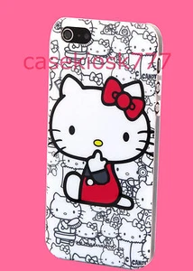 for iphone 5 5s cute kitten kitty cat white hot pink back case protective - Picture 1 of 3