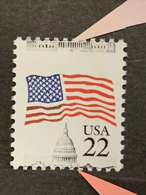 5/1087 US Stamp Scott #2114 22c Major Horizontal Misperf Errors MNHOG EFO - Image 1 of 2