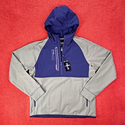 Chaqueta con Capucha RLX Ralph Lauren Para Hombres Rendimiento MEDIANO Golf Media Cremallera Verde $198 Foto 1 de 4