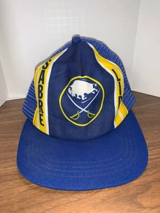 Vintage Buffalo Sabres Snapback Mesh Hat - New Era - "Sabre Lid" Blue - Picture 1 of 7