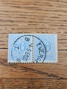 Belgium Stamp 50c Strip of 2 Blue Belgique Belgie - Picture 1 of 2