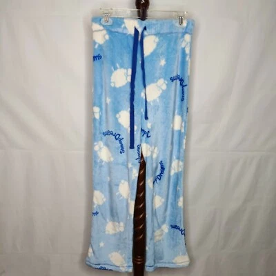 Faded Glory Mujer S(4-6) Polar Ropa de Salón Pantalones Azul Blanco Pull-on Corbata Cintura Foto 1 de 4