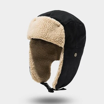 Sombrero de invierno trampero piel aviador soldado ruso Ushanka cálido con orejeras Foto 1 de 4