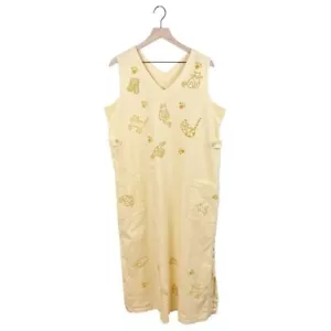 Vintage 90s Viva City USA Preshrunk Cotton Cat Painted Dress Art to Wear Size XL - Picture 1 of 10