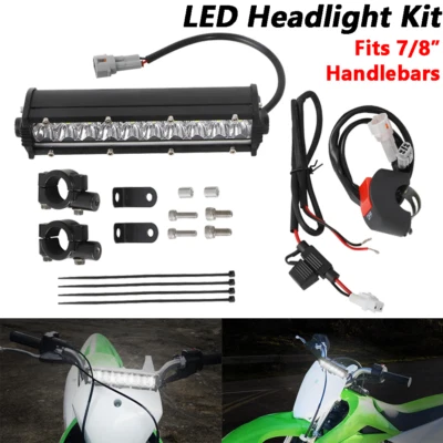LED Headlight Set for Honda CRF110 Kawasaki KLX110 Yamaha TTR110 Electric Start Foto 1 de 4