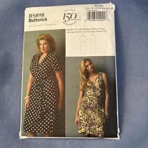 New FF Butterick B5898 Sewing Pattern Wrap Dress sz Women’s Xxl - 6x, Crawford - Picture 1 of 9