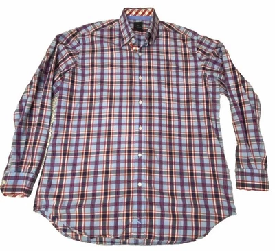 Tailorbyrd  Shirt Men’s XL Long Sleeve Plaid Check Button Up  Flip Cuff - Image 1 of 4