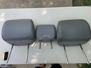 2011-2014 FORD F150 OEM FRONT SEAT HEADRESTS HEAD REST LEATHER SET GRAY 11-14 - Picture 1 of 14
