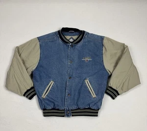 VTG Gear For Sports Alabama Denim Quilted Bomber Jacket Men’s L College Snap - Picture 1 of 13