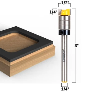 Broca de enrutador de plantilla de recorte al ras de 1/2" alcance extra largo vástago de 1/4" - Yonico 14178QL - Imagen 1 de 1