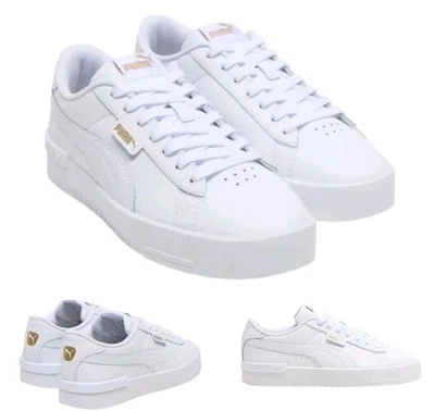 Zapatilla deportiva PUMA Court para mujer retro para caminar tenis "PUMA blanco/dorado" ¡NUEVA! Foto 1 de 4