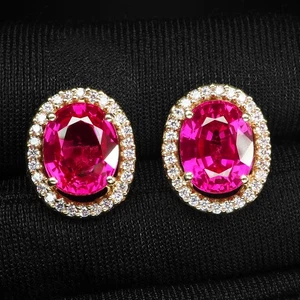 Magenta Pink Rubellite Tourmaline 9.15Ct 925 Sterling Silver Handmade Earrings - Picture 1 of 5
