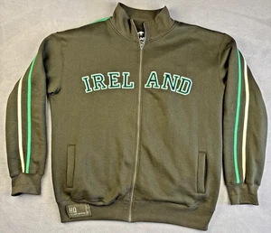 Dolmen HQ Ireland Dark Green Zip Up Jacket Fleece Size Cotton Blend XXXL - Picture 1 of 12