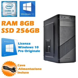 PC Computer Desktop Assembled I3 8100 8GB SSD 256GB Windows 10 Pro - Picture 1 of 3