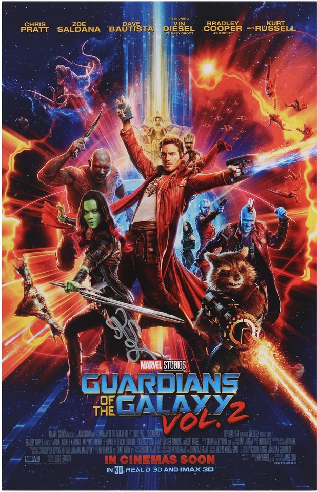 Zoe Saldana Autographed 11" x 17" Guardians of the Galaxy Vol. 2 Movie Poster - Image 1 of 1