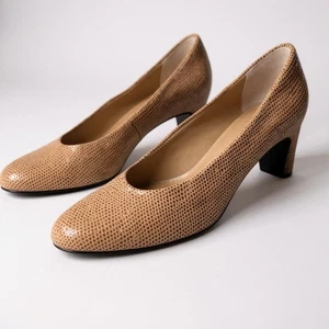 Vaneli scarpe donna decolte in pelle stampa rettile tacco classico 9,5M - Foto 1 di 8