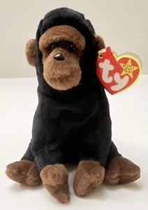 Seltene TY Beanie Baby 29 Jahre! 🦍KONGO🦍1996 4/3 Gen - PVC - ohne Stempel/Stern - Fehler - Neu mit Etikett - Bild 1 von 17