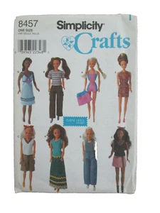 Ropa de muñeca vintage 1998 Simplicity Crafts 8457 ~ 11,5" ~ Elaine Heigl ~ sin cortar - Imagen 1 de 3