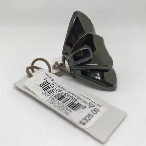 ~$325~NWT!~ROBERT LEE MORRIS~BLACK / GUNMETAL RING~SILVER PLATED~SIZE 6.5 to 7~ - Picture 1 of 4