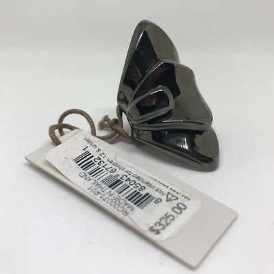 ~$325~NWT!~ROBERT LEE MORRIS~BLACK / GUNMETAL RING~SILVER PLATED~SIZE 6.5 to 7~ - Image 1 of 4