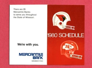 NFL FOOTBALL 1980 ST. LOUIS CARDINALS--KANSAS CITY CHIEFS pocket schedule  - Picture 1 of 1