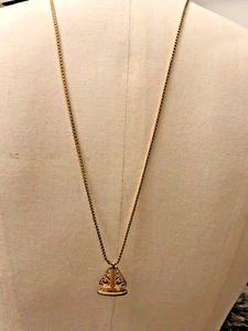 Vintage Signed Monet Shiny Gold Tone Boxy Chain With Seal or Fob Pendant💗 - Picture 1 of 9