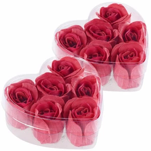 PEARL Baderosen: 2er-Set Geschenkboxen mit je 6 roten Rosen-Duftseifen - Bild 1 von 4