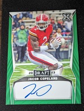 2023 Leaf Draft Football Jacob Copeland Autograph Green #BA-JC2 Rookie RC Titans