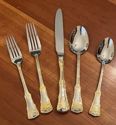 Royal Albert OLD COUNTRY ROSES Gold Accent 18/10 Stainless  Flatware  - Choice - Image 1 of 4