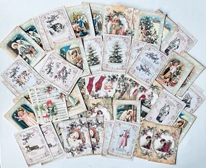 Christmas Card Lot Of 50+ Shabby Chic Vintage Xmas Cards Christmas Crafts  #XC52 - Picture 1 of 6