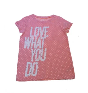 OshKosh B'gosh Girl's Polka-Dot "Love What You Do" Graphic Tee;Pink (Kids 8) - Picture 1 of 1