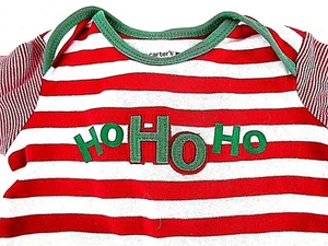 Body Carter's 6 mo Natale Ho Ho Ho rosso verde a righe bambino ragazzo ragazza a scatto - Foto 1 di 4