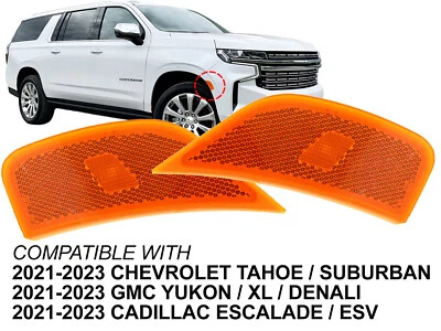 Juego de par de luces marcadoras laterales LED delanteras 2021 22 23 Escalade Suburban Yukon Tahoe Foto 1 de 4