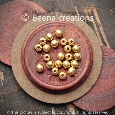 Pack of 100 brass beads, 7mm brass beads, 7mm, beads for macrame making - Image 1 of 3