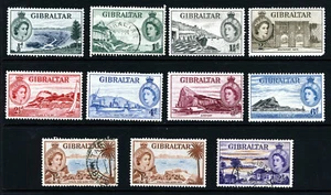GIBRALTAR Queen Elizabeth II 1953-9 Pictorial Part Set SG 145 to SG 155 MINT/VFU - Picture 1 of 2