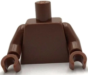Lego New Minifig Reddish Brown Torso Plain Same Color Arms Same Color Hands Part - Picture 1 of 1