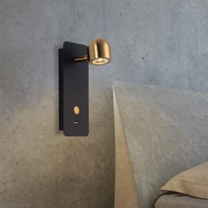 COB LED Wall Sconce Light Fixture Rotate Bedside Lamp Switch USB Charging Port - Picture 1 of 12
