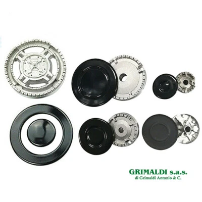 KIT 5 BRUCIATORI + PIATTELLI SPARTIFIAMMA 4 FUOCHI TRIPLA CORONA CUCINA GAS SMEG