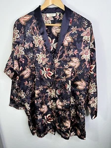 VTG Gold Label Victoria’s Secret Kimono Robe Floral Button Front Size M/L - Picture 1 of 7