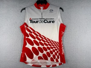 Primal Cycling Jersey Women Extra Large Red Gray Tank Tour De Cure ADA 1/2 Zip - Picture 1 of 14