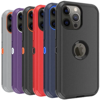 For iPhone 14 13 11 12 Pro Max XR XS MAX Phone Case Heavy Duty Shockproof Cover - Image 1 of 4