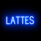 LATTES Neon-Led Sign for Cafes. 23.6" X 6.3" Ultra Bright, Energy Efficient, Lon