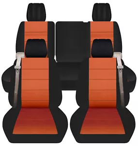 Fundas de asiento de auto SUV delanteras + traseras naranja quemado negro se adapta a Chevy Trailblazer/GMC Envoy - Imagen 1 de 7