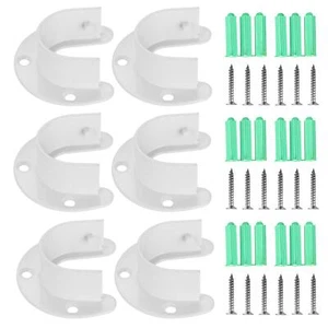 6 Packs Closet Rod End Supports Curtain Flange Rod Holder 1-1/4" Diameter, U ... - Picture 1 of 7